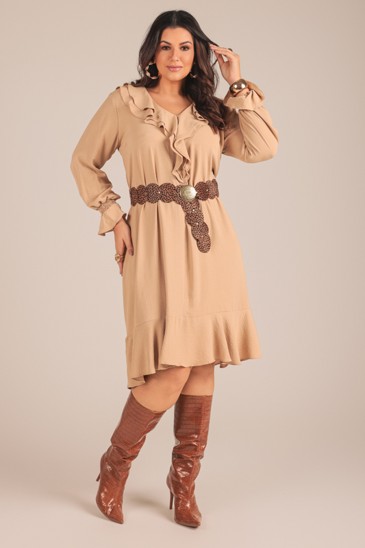 Vestido midi boho entallado